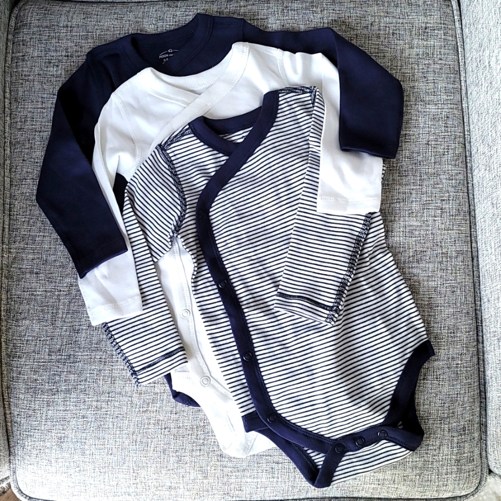 THREE NEW Organic Cotton Onsies